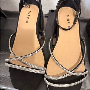 Torrid Black Heels with Silver Accents